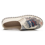 Ethnic Cow Head Cloud Embroidery Breathable Cloth Shoes for Men