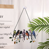 Adsorbable Pendant Chain Multicolored Birds Window Hanging Ornaments