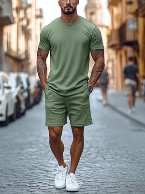 Men's Cool Short Sleeved Summer Tracksuit Set