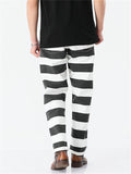 Men Streetwear Casual Striped Wide Leg Straight Leg Cargo Pants