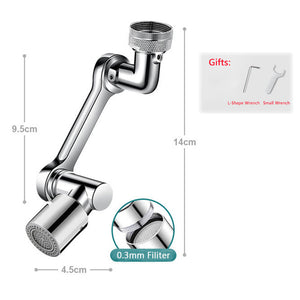 1080° Rotation Foldable 22/24MM Adaptor Faucet Extender with 2 Spray Modes