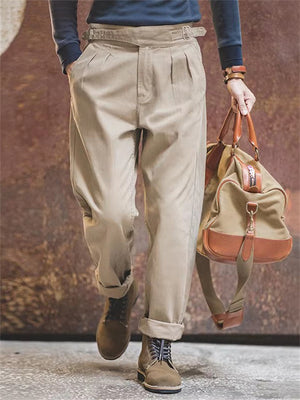 Men's Rerto Casual High Waist Gurkha Pants