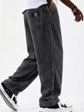 Men's Retro Comfy Loose Fit Elastic Waist Corduroy Pants