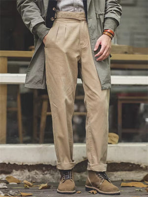 Men's Rerto Casual High Waist Gurkha Pants