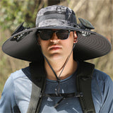 Strong Wind Solar Fan USB Rechargeable Sun Hat