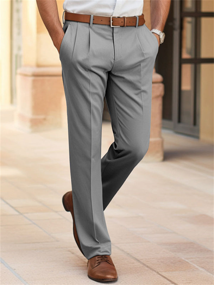 Men's Cozy Straight Leg Business Dress Pants