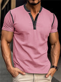 Comfort Stretchy Slim Fit Henley Shirt for Men