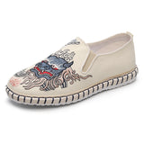 Ethnic Cow Head Cloud Embroidery Breathable Cloth Shoes for Men