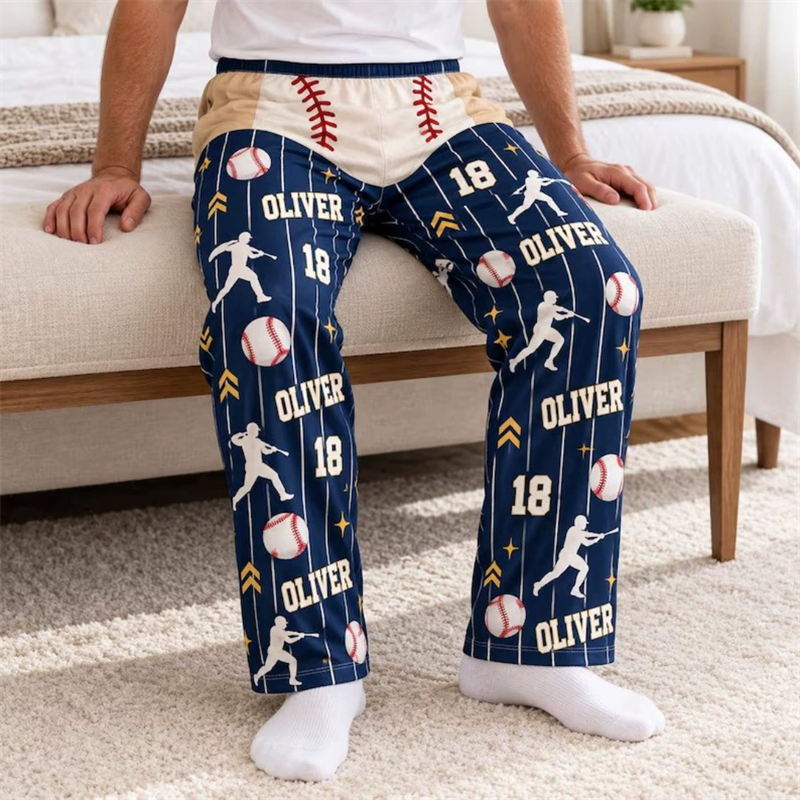 Men's Funny Ball Games Print Pajama Pants For Sports Lovers