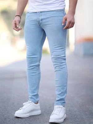 Men's Leisure Slim Fit Stretchy Washed Skinny Jeans