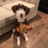 Funny Pet Dress UP Costume Dogs UPS Express Outfit with Hat