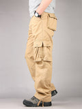 Men Ripstop Cargo Pants Multi Pocket Loose Fit Hiking Work Trousers