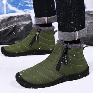 Double Zip Plush Lined Outdoor Ankle Snow Boots for Men