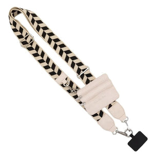 Clip & Go Phone Strap Stretchable Crossbody String with Zippered Wallet Pouch