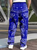 Men's Casual Paisley Print Cargo Jogger Pants with Pockets