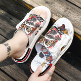 Masked Lion Dance Boy Design Men's Summer Sandals
