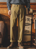 Men's Retro Style Straight Leg American Causal Cargo Pants