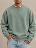 Men Oversized Crewneck Sweatshirt Vintage Wash Pullover Casual Top