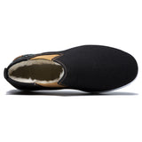 Men's Slip On Embroidered Faux Fur Lined Boots
