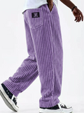 Men's Retro Comfy Loose Fit Elastic Waist Corduroy Pants
