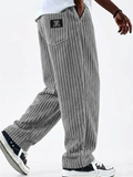 Men's Retro Comfy Loose Fit Elastic Waist Corduroy Pants
