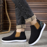 Men's Slip On Embroidered Faux Fur Lined Boots