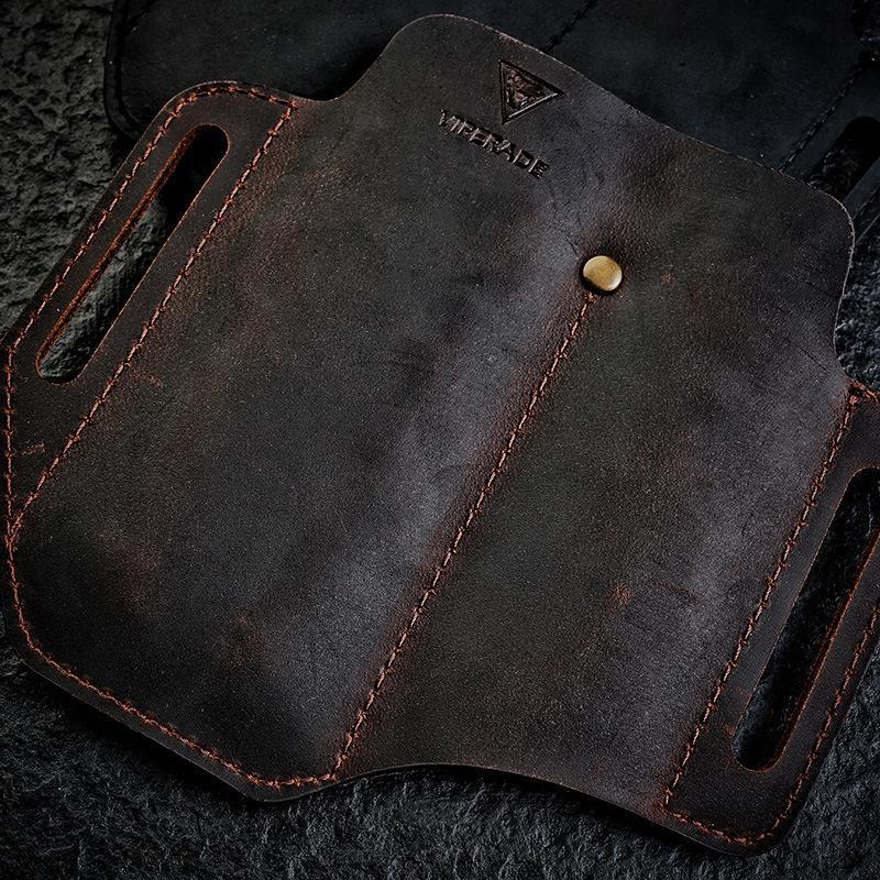 Outdoor EDC Leather Sheath Waist Bag