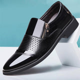 Men's Business Fashion Casual Slip-On Pointed Toe PU Leather Shoes