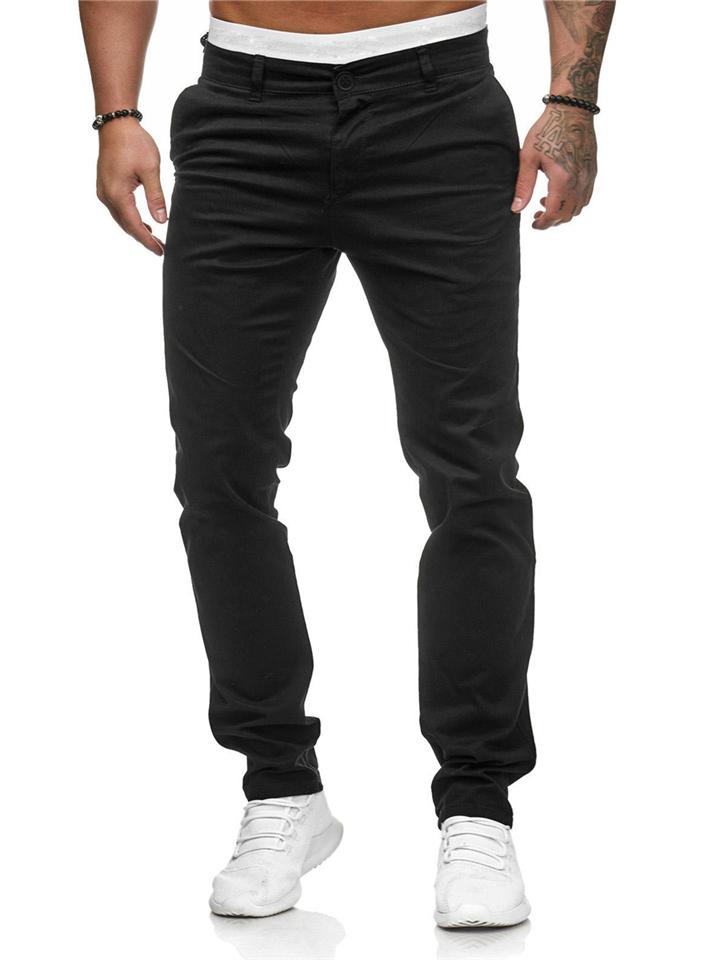 Men's Daily Basic Casual Straight Trousers