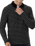 Men's Daily Wear Striped Contrasting Color Long Sleeve T-shirts