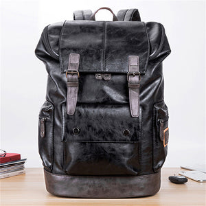 Men's Vintage Style Zipper Adjustable Shoulder Strap PU Backpacks