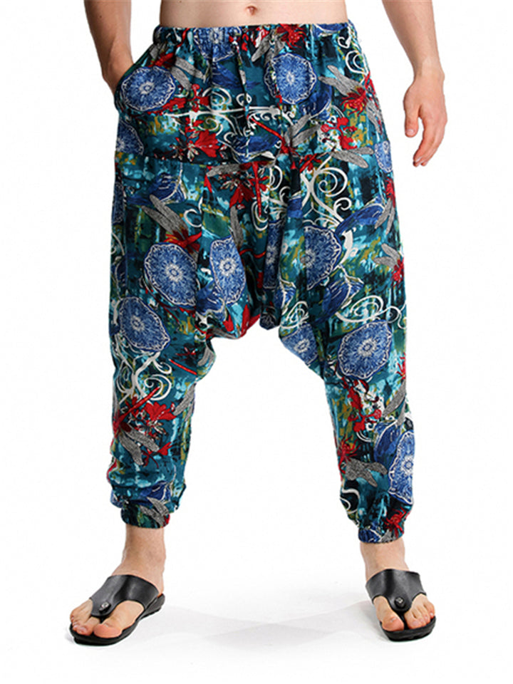 Printed Multicolor Loose Ankle-Banded Pants