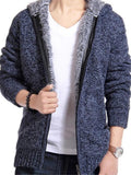 Men's Thicken Plush Lined Hooded Sweater Outerwear
