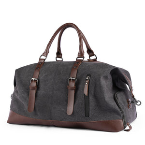 Men's Grey Retro Canvas Removable Travel Handbags