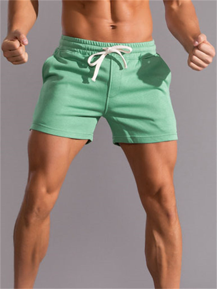 Men's Summer Super Soft Fitness Loose Elastic Waist Cotton Shorts