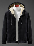 Winter Classic Fleece Long Sleeve Outerwear Black Hoodie Mens