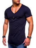 Mens Basic Short Sleeve V Neck T-shirt