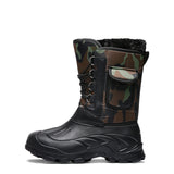 Mens Warm Lining Camo Outdoor Snow Boots