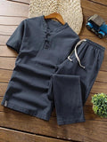 Super Comfy Linen Sets Short-sleeved T-shirt + Trousers