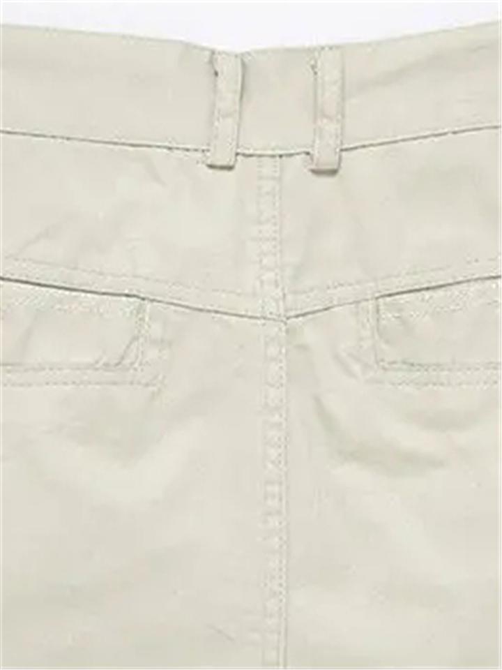 Mens Casual Business Cotton Pocket Shorts