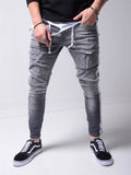 New Fashion Hip Hop Slim Ripped Design Side Striped Pants