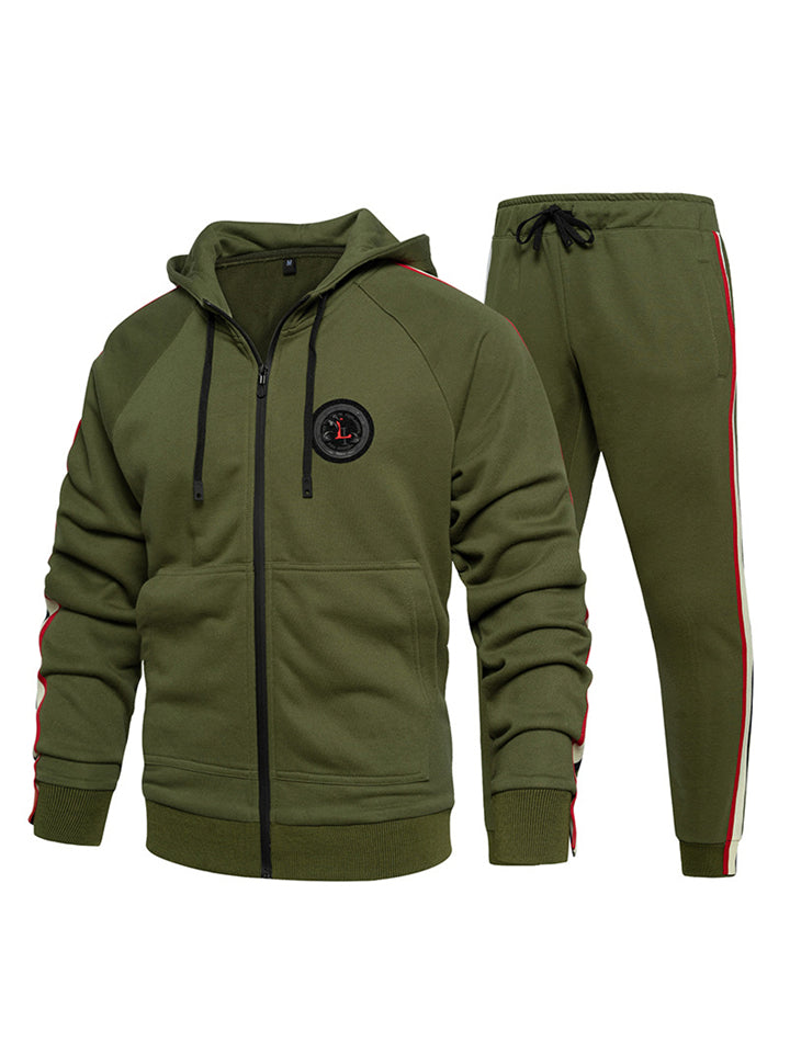 Male Casual Loose Comfort Hooded Running Suits