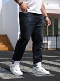 Mens Loose Comfy Elastane Casual Business Jeans