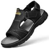 New Mens Casual Open Toe Cowhide Leather Sandals