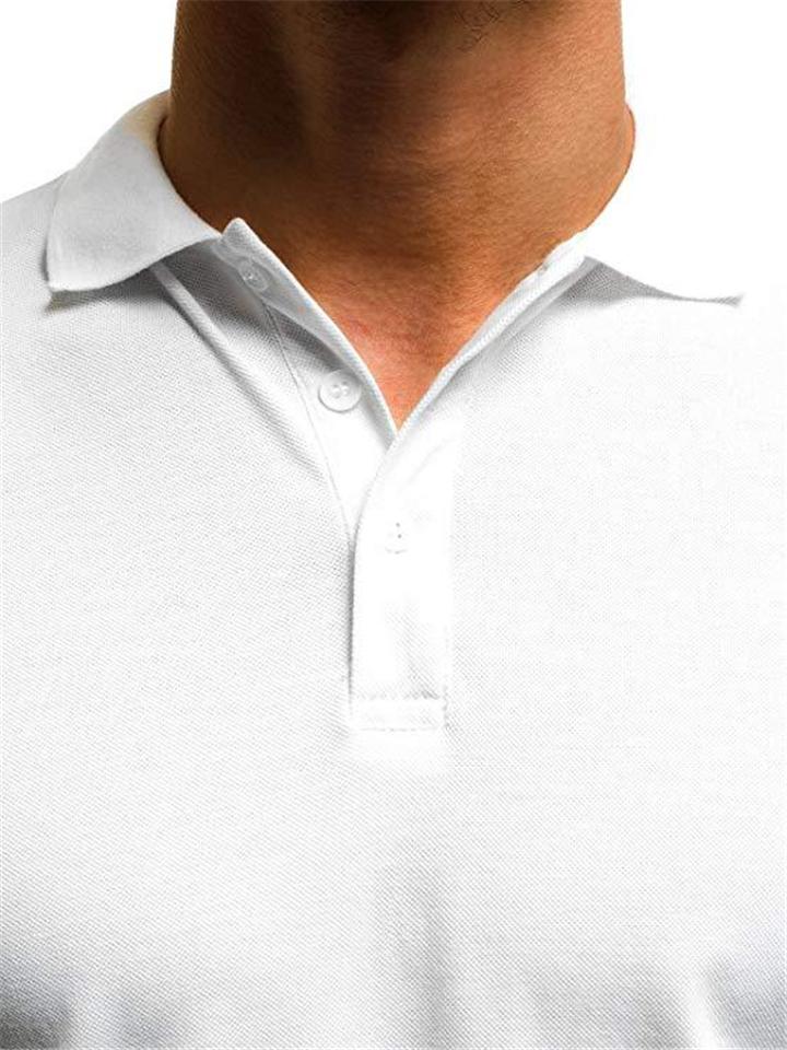 Classic Pure Color  Lapel Collar Short Sleeve Shirts