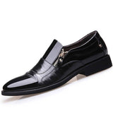 Men's Business Fashion Casual Slip-On Pointed Toe PU Leather Shoes