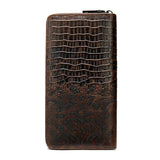 Men's Multifunctional Crocodile Print Business Long Wallet