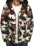 Men's Comfy Fashion Camouflage Hooded Cotton Down Coat