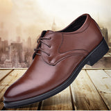 Smooth Premium Upper Stacked Heel Lace-Up Dress Shoes