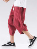 Fashion Loose Fit Casual Solid Color Cropped Trousers